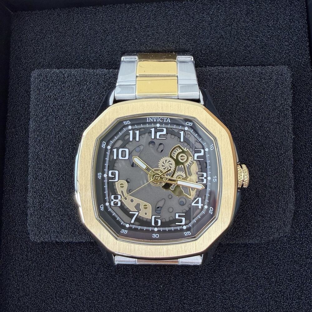 Invicta S1 Rally Diablo 50605 46mm Gold Tone Skeleton Dial Stainless Steel Watch - Picture 2 of 5